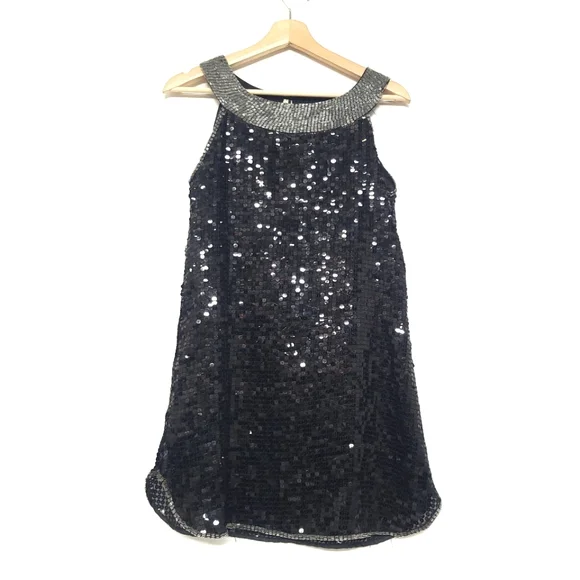 Miss Me | Dresses | Miss Me Sequin Beaded Mini Cocktail Black Top Dress |  Poshmark